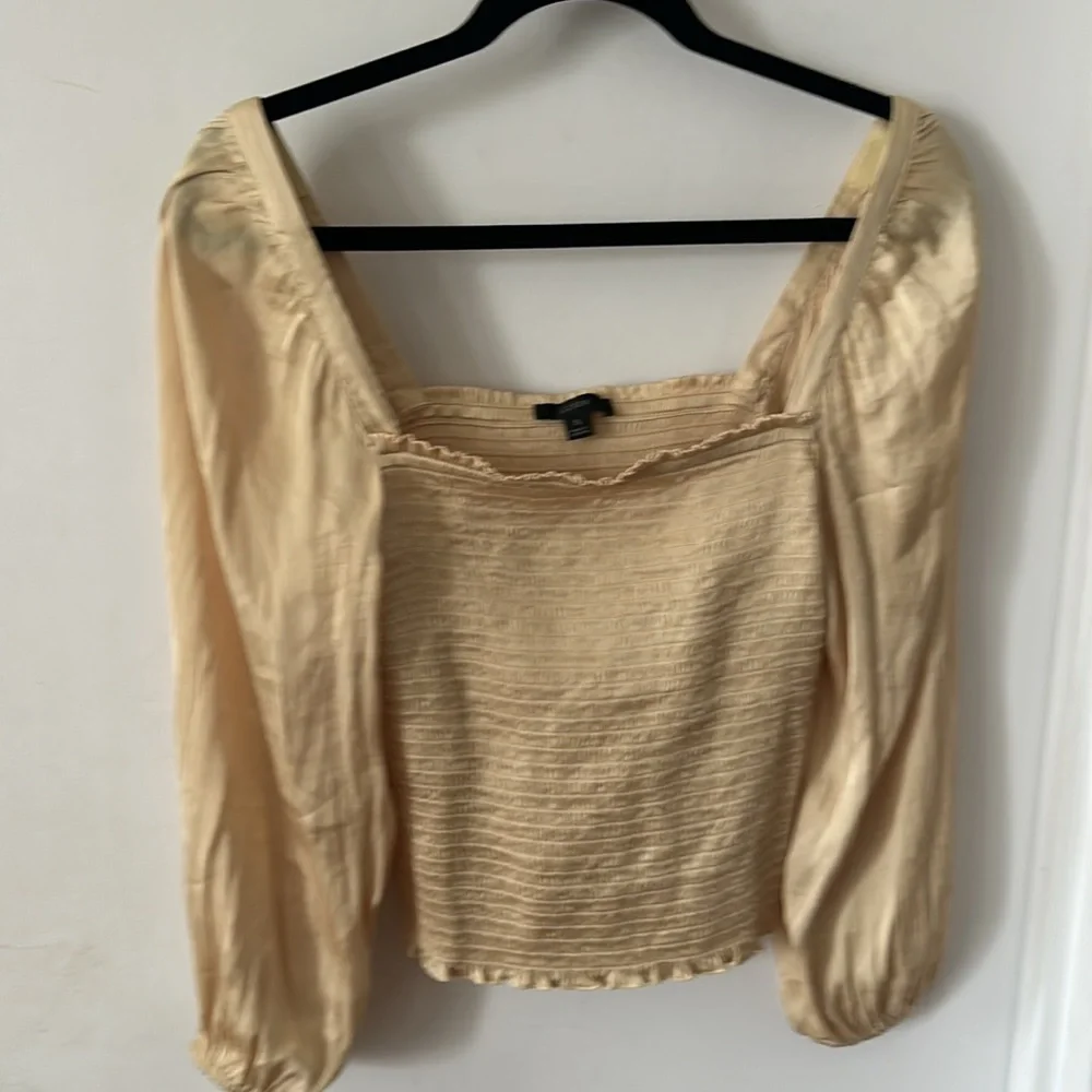 J. Crew Square Neck silky Smocked blouse